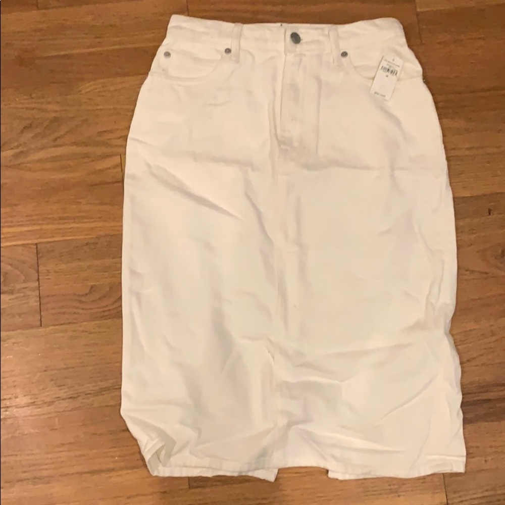 White jean skirt